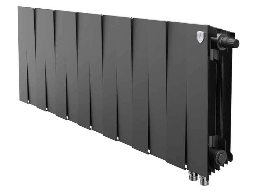 Биметаллический радиатор Royal Thermo PianoForte 300 Noir Sable 14 секций нижнее подключение 1346060