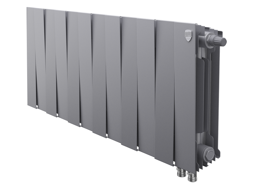 Биметаллический радиатор Royal Thermo PianoForte 300 Silver Satin 12 секций нижнее подключение 1346076