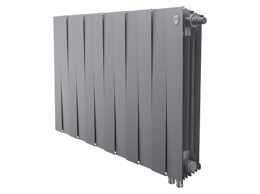 Радиатор биметаллический Royal Thermo PianoForte 500 Silver Satin 12 секций нижнее правое подключение НС-1338433