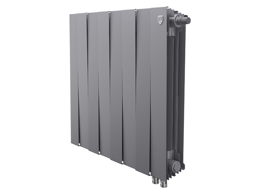 Радиатор биметаллический Royal Thermo PianoForte 500 Silver Satin 8 секций нижнее правое подключение НС-1338437