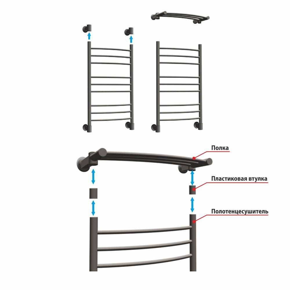 Полка для полотенцесушителя Energy Modus2 500 черный матовый RAL 9005 TRMODUS20500R905M
