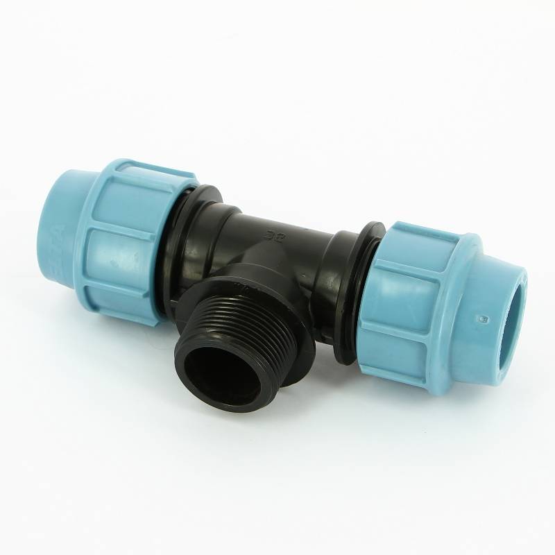 Тройник компрессионный Unidelta ПНД 32x1 1/4 наружная резьба 1010032005