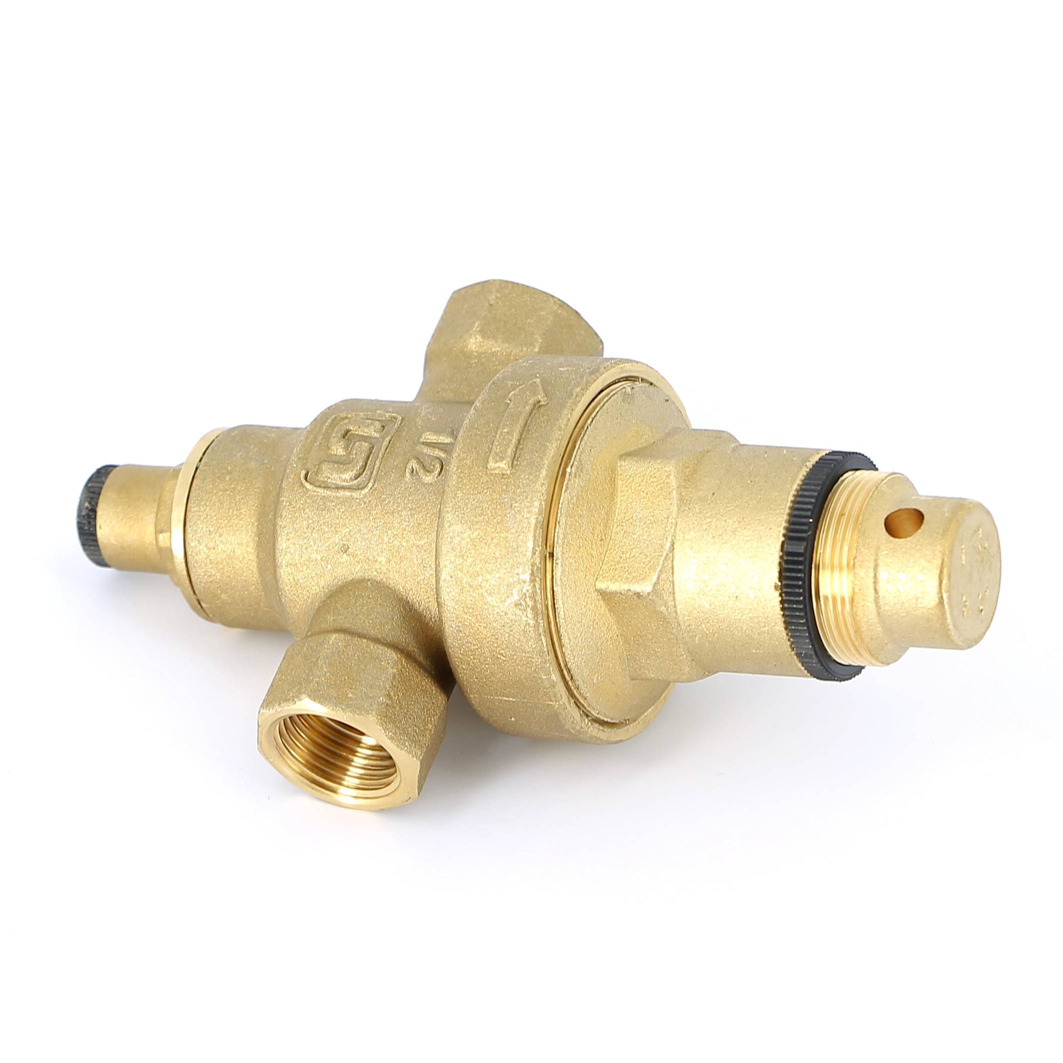 Редуктор давления UNI-FITT ВВ 1/2 1-6 бар PN25 латунный под радиальный манометр 206G2140