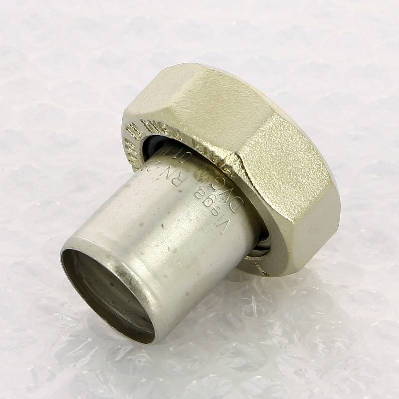 Муфта-вставка пресс с накидной гайкой Viega Sanpress Inox 28х1 1/4 ВР нержавеющая сталь 438210