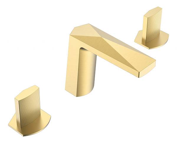 Смеситель для раковины Boheme Venturo врезной на 3 отверстия Touch золото глянцевое 150-G-TOUCH