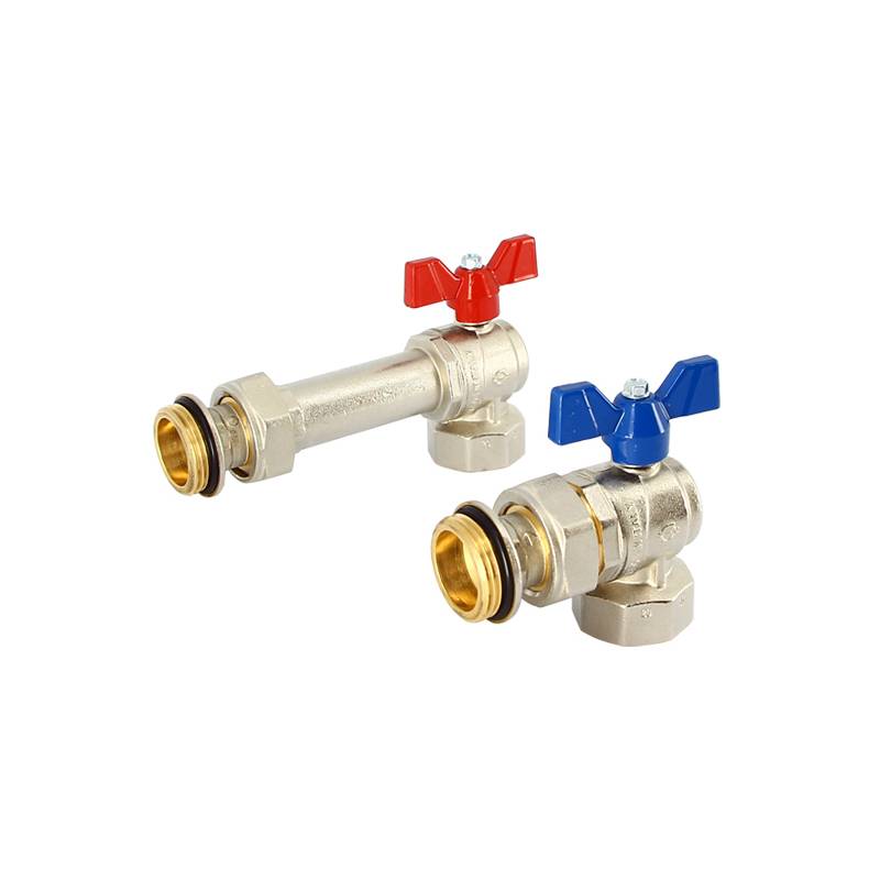 Комплект шаровых кранов Uni-Fitt угловых НВ 1 с разъёмным соединением 133KIT44