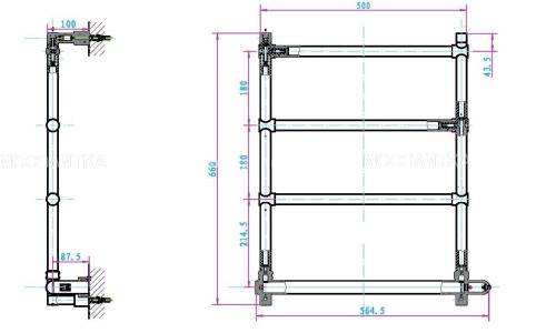 Полотенцесушитель электрический Boheme Medici 50х66 см бронза 704
