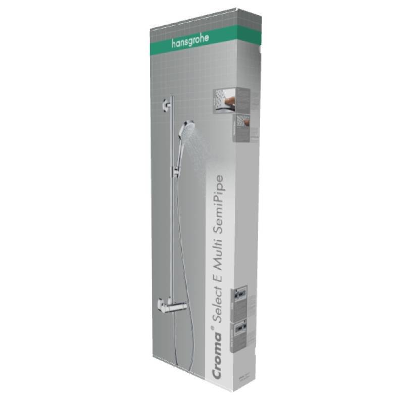 Душевая система Hansgrohe Croma Select E 180 2jet Showerpipe с термостатом белый/хром 27256400