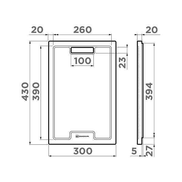 Разделочная доска Omoikiri CB-01-WOOD дерево 30x43 см 4999005