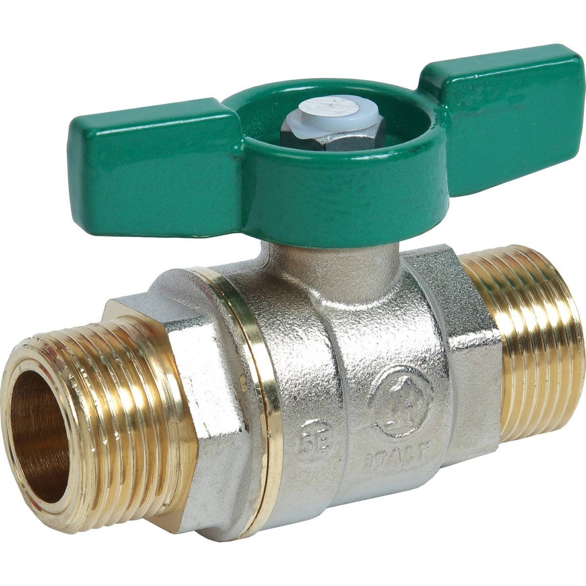 Кран шаровой Giacomini 1/2 Н-Н зеленая рукоятка R253WX003