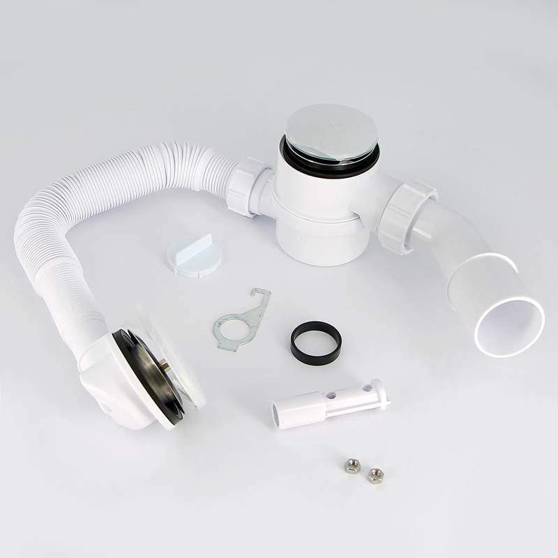 Слив-перелив для ванны McAlpine клик-клак раздвижной L330-700 мм хром MRB11