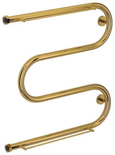 Полотенцесушитель водяной Сунержа М-образный 600х600 мм с 2 полками золото 03-4008-6060