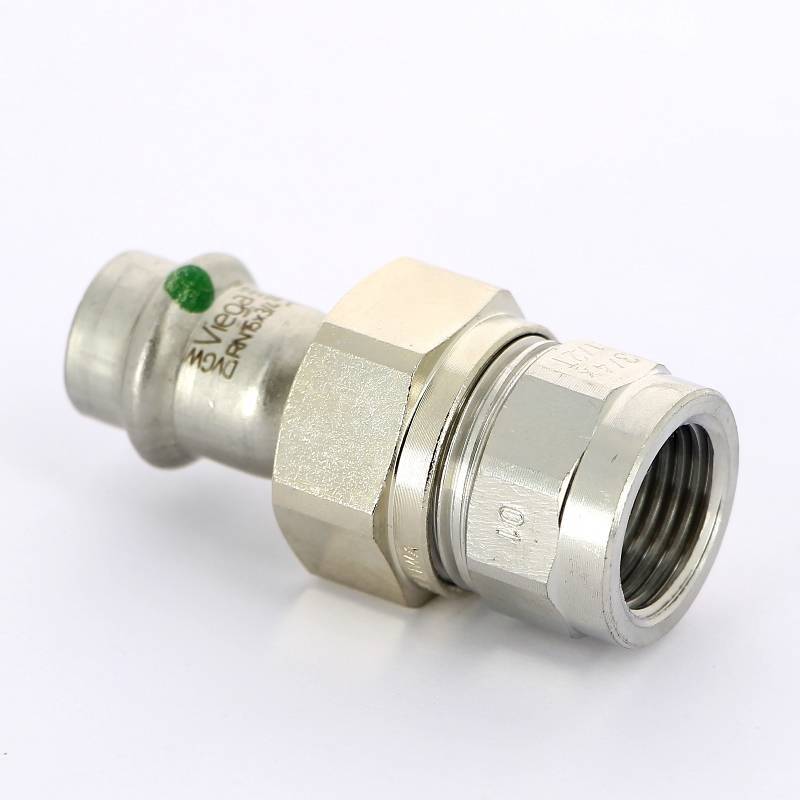 Муфта разъемная Viega Sanpress Inox 15х1/2 пресс-В с плоским уплотнением 437459