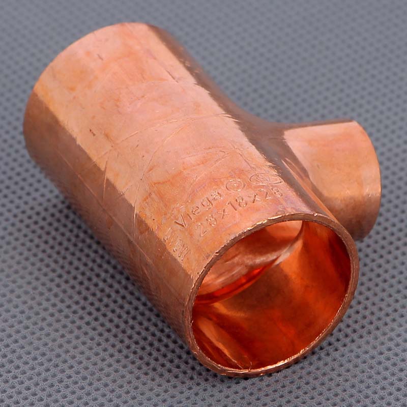 Тройник медный под пайку Viega 28х18х28 мм 102852