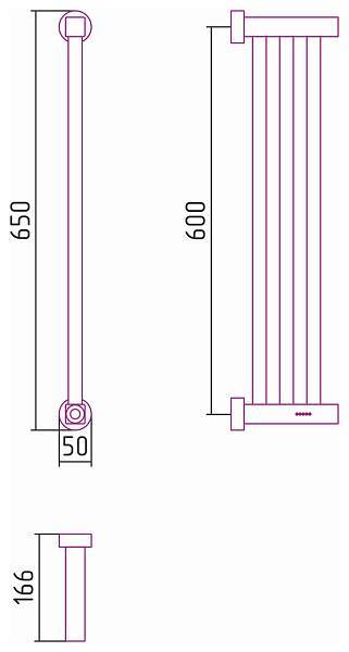 Полотенцесушитель электрический Сунержа Хорда 4.0 50x600 мм левый матовый черный 31-0834-0600