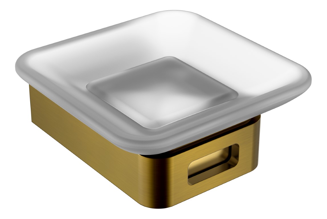 Мыльница подвесная Boheme Q со стеклянной чашей бронза 10943-BR