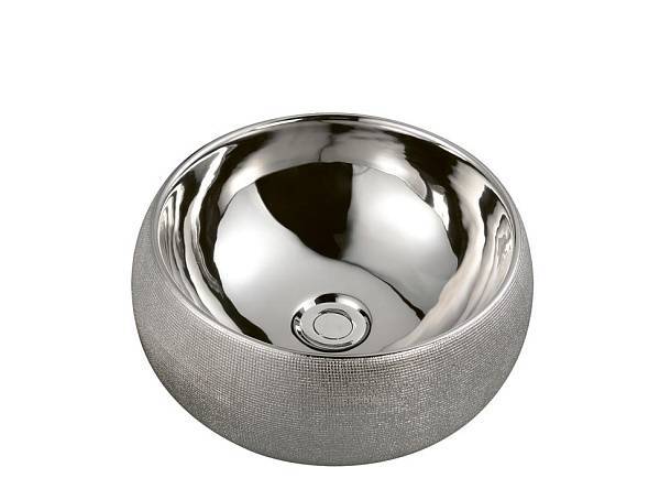 Раковина мебельная круглая Boheme NeoArt 39х39х16 см серебро 863