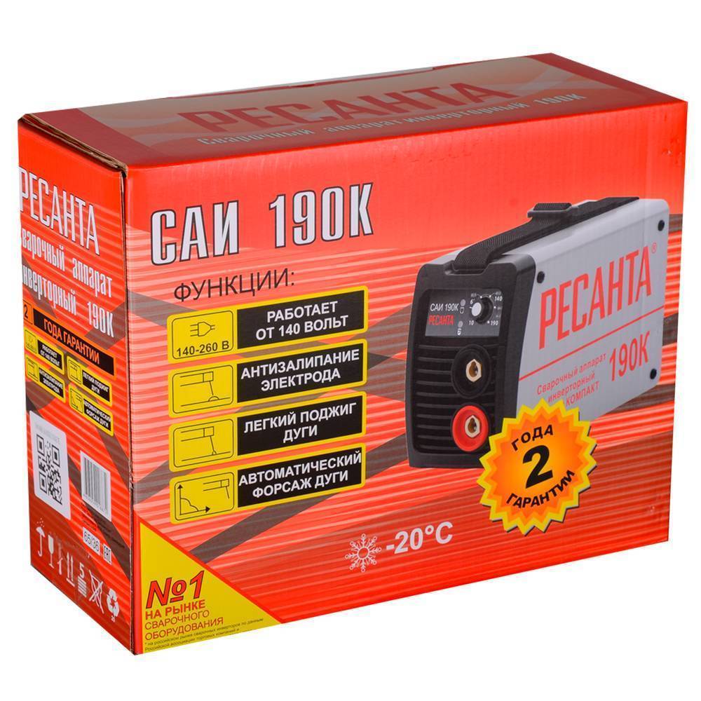 Сварочный инвертор Ресанта САИ-190К Компакт САИ-190К