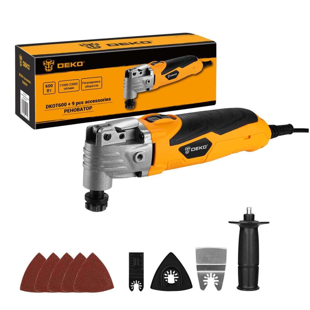 Реноватор сетевой Deko DKOT600 600 Вт набор 39 предметов в сумке 063-4113