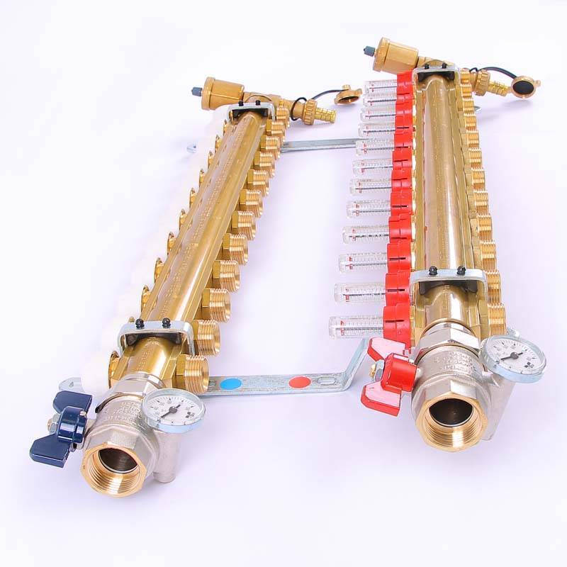 Коллекторная группа с термостатическими вентилями и расходомерами Tiemme 1x3/4 EK 12 выходов 3870018