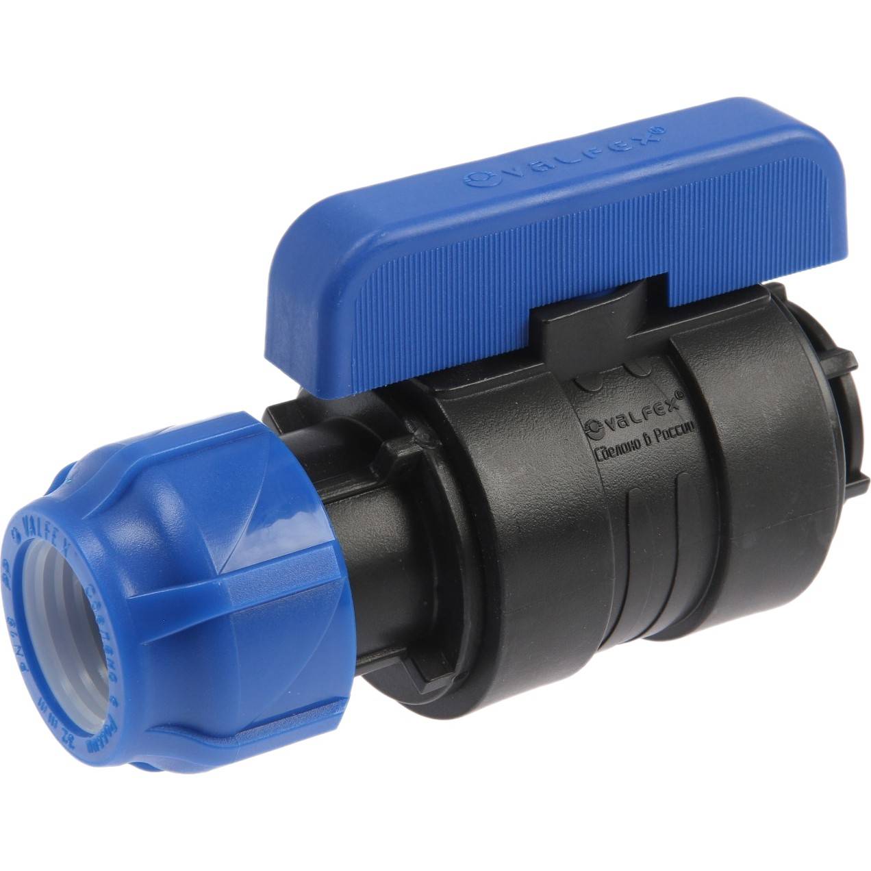 Кран шаровой компрессионный VALFEX ПНД 32 мм x 3/4 ВР разборный 1425596