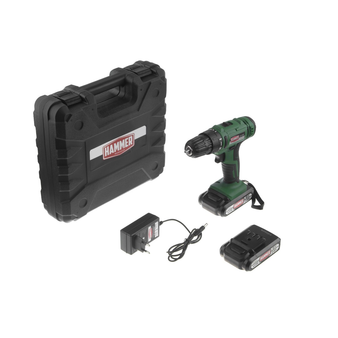 Дрель-шуруповерт аккумуляторная Hammer ACD18BS 18 В 2x2.0 Ач кейс