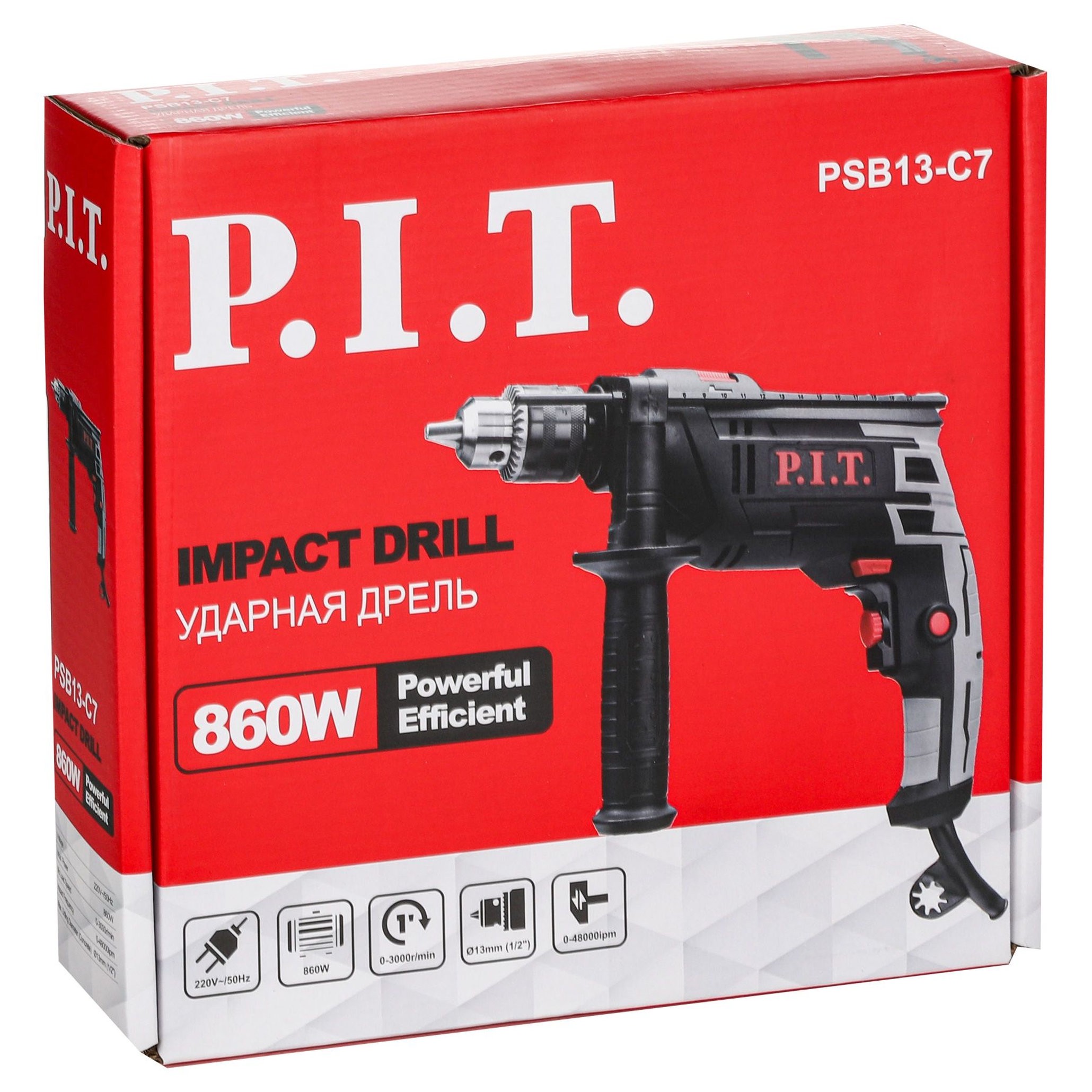 Дрель ударная P.I.T. PSB13-C7 850 Вт