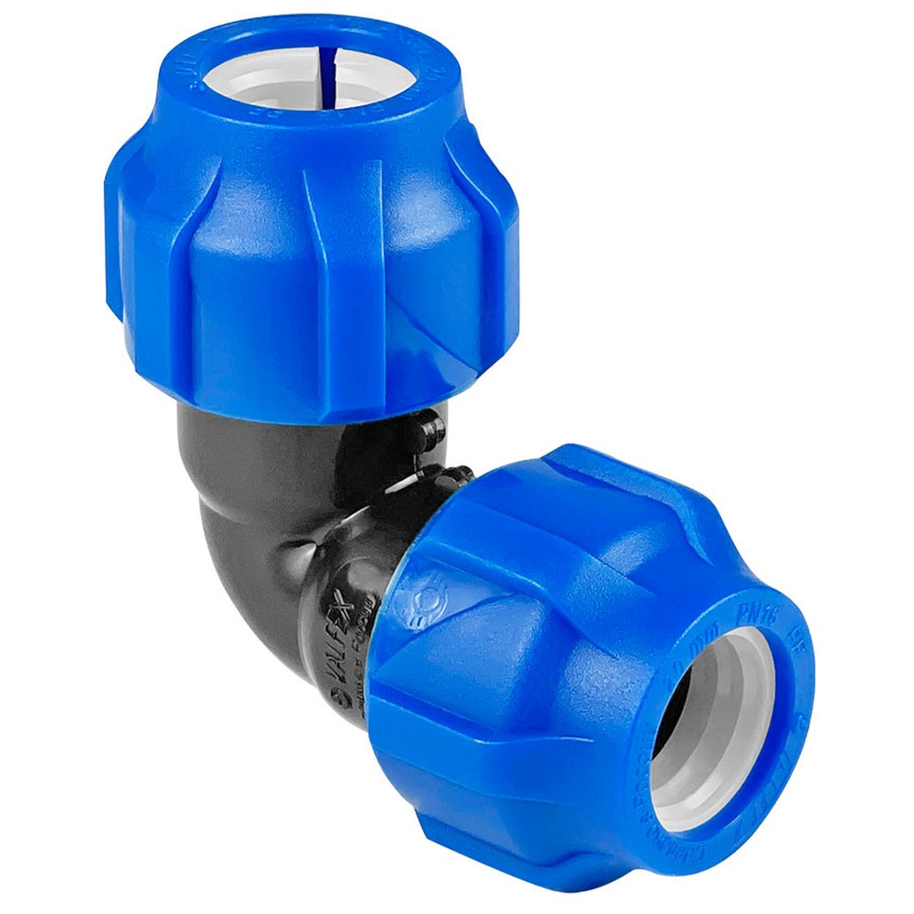 Отвод ПНД компрессионный Valfex 50 мм 90° 1653856