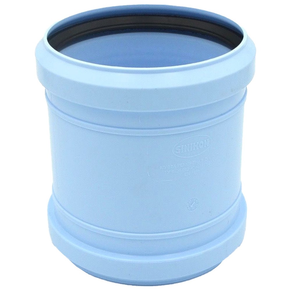 Муфта ремонтная Sinikon Rain Flow 110 мм с раструбом голубая (уп.20 шт) 526007.F
