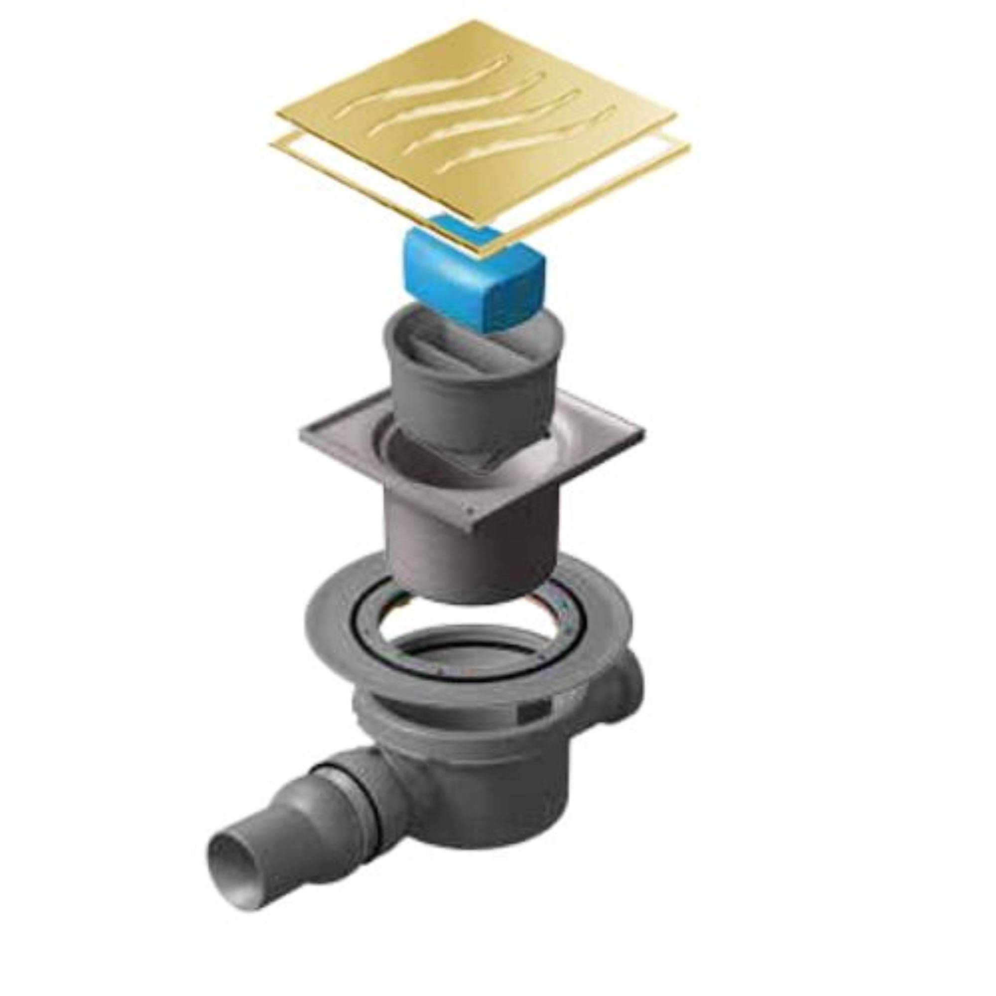 Трап для душа точечный Peštan Confluo Standard 100х100 мм Dry 2 Mask Gold 13100009