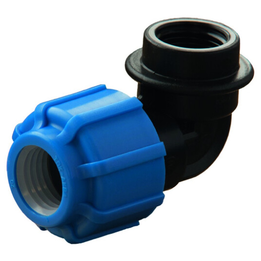 Отвод ПНД компрессионный Политэк 20 мм x 1/2 ВР (уп. 160 шт.) 20012020