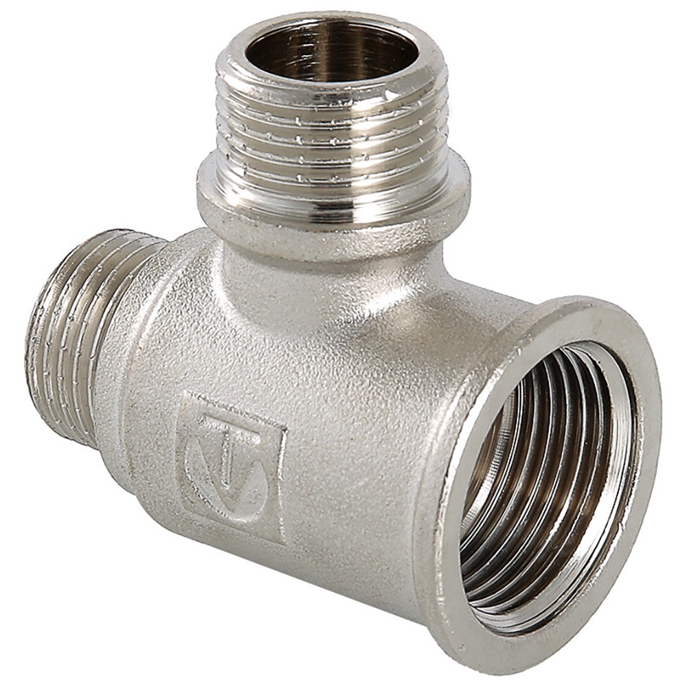 Тройник Valtec VT.133.N латунный никелированный 3/4х1/2х3/4 ВР-НР-ВР VT.133.N.050405