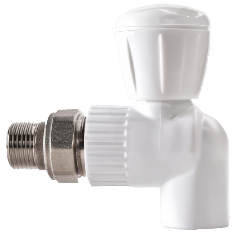 Кран шаровой для радиатора угловой РВК PPRC 20x1/2 белый НС-1655800