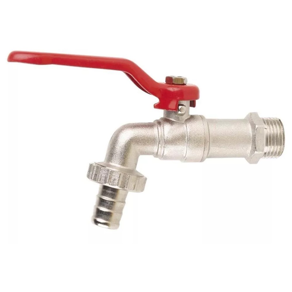 Кран шаровой со сливным штуцером JIF 370 3/4 НР рычаг JIF.370