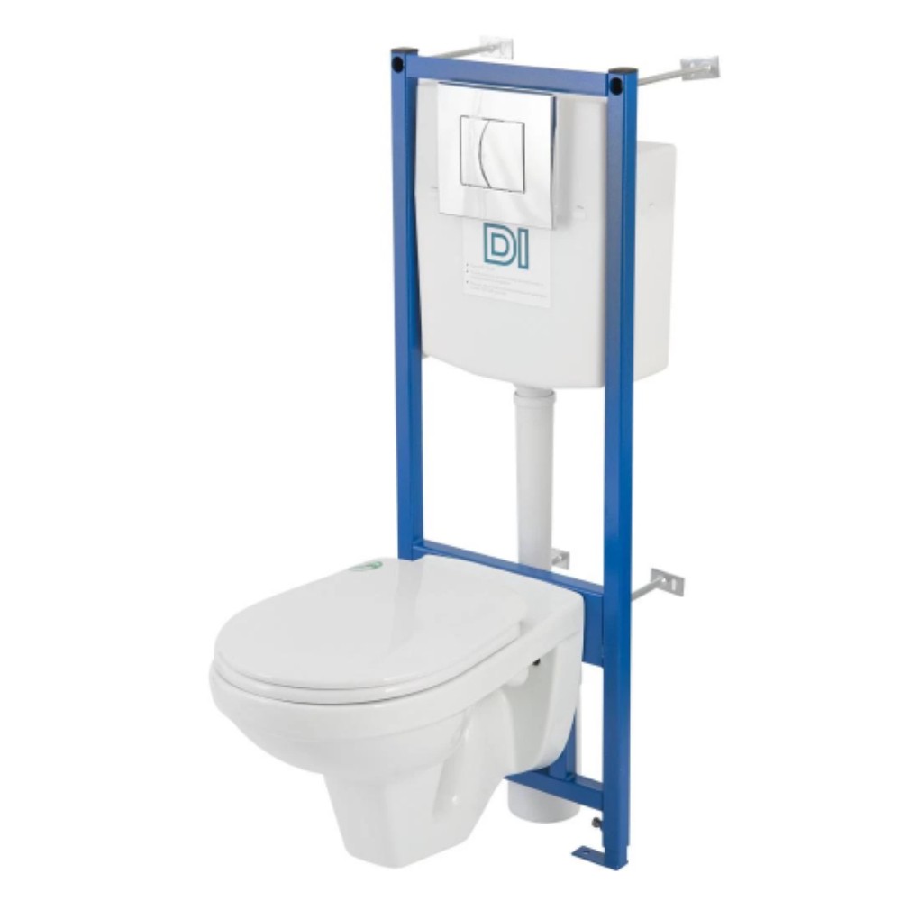 Комплект инсталляция Rosa РИО с подвесным унитазом кнопкой и сиденьем 1769851