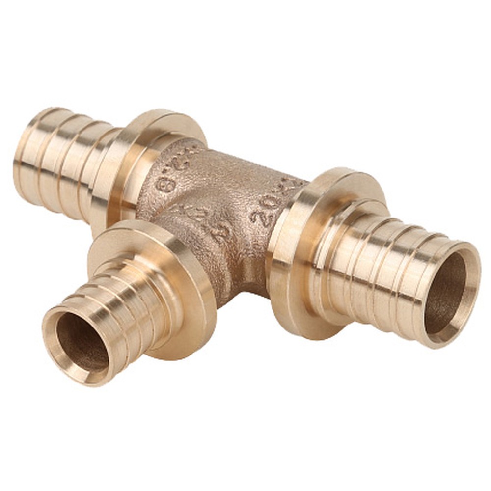 Тройник аксиальный переходной Gappo бронзовый 20х16х16 мм НС-1441576