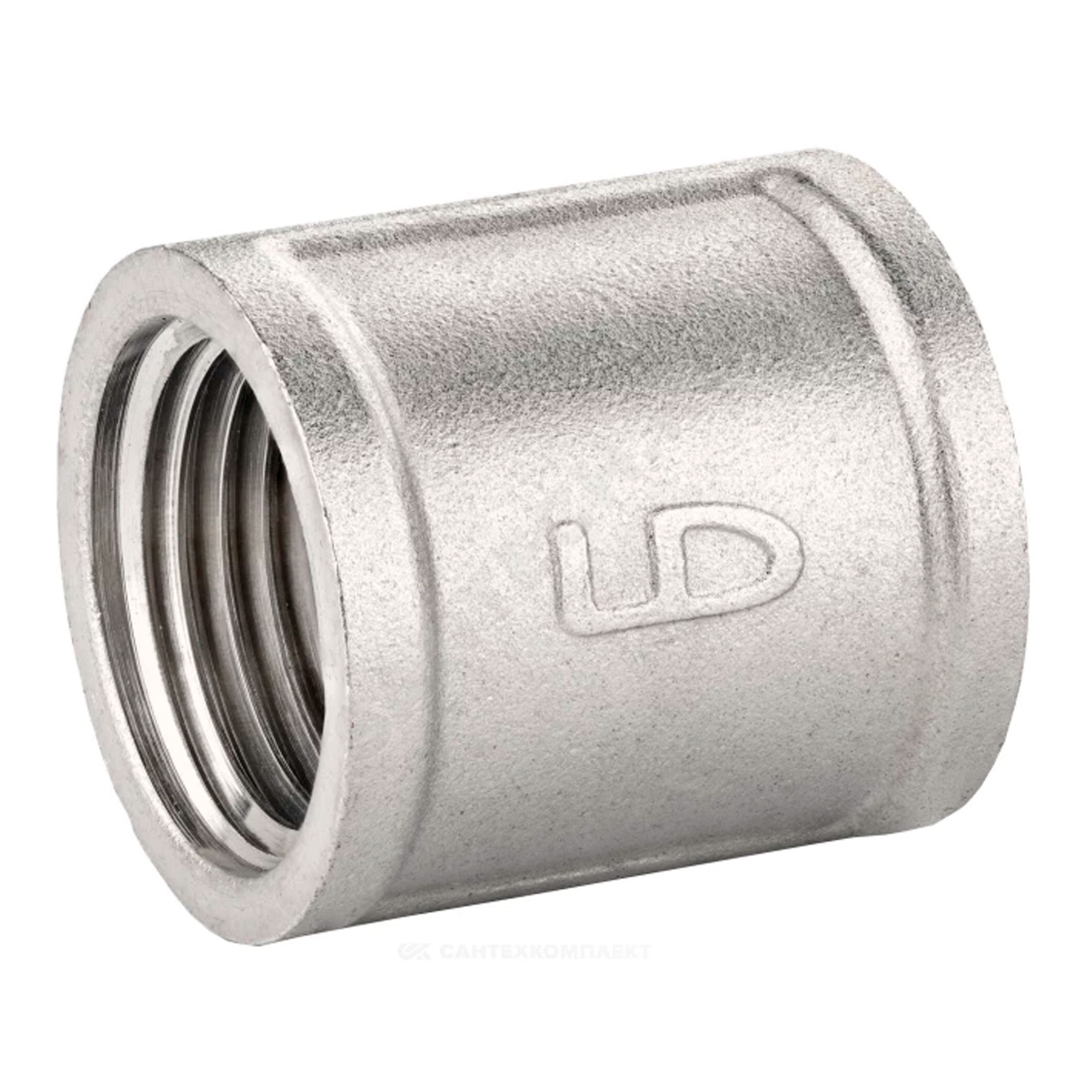 Муфта латунная LD Pride DN15 1/2 ВР никелированная 1767324