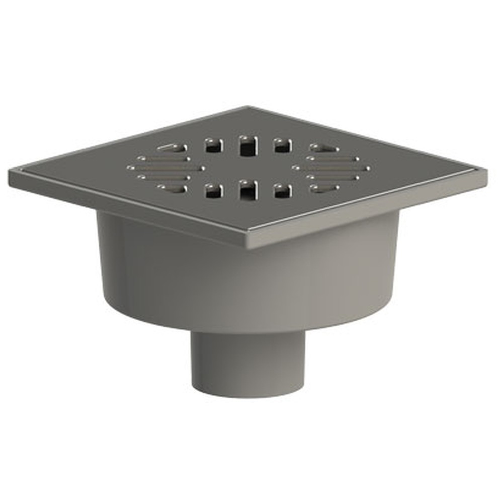 Трап вертикальный ТАТПОЛИМЕР 50 мм решетка нержавеющая сталь 150х150 мм сухой затвор ТП-102.50-ЗС