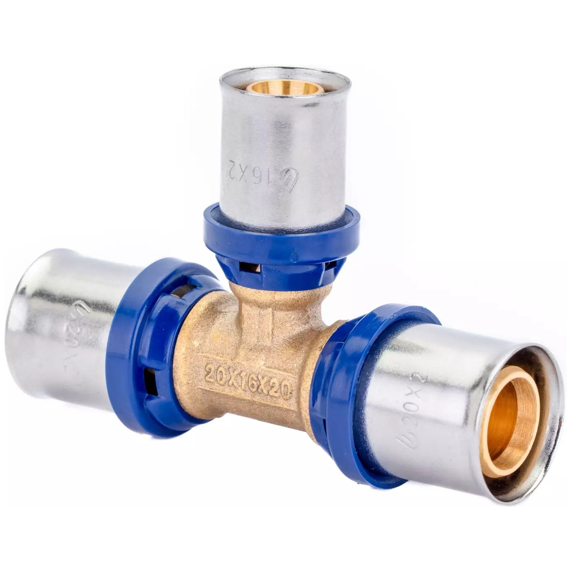 Тройник пресс Usystems MLC Plus редукционный латунный 26х20х26 мм 1237102