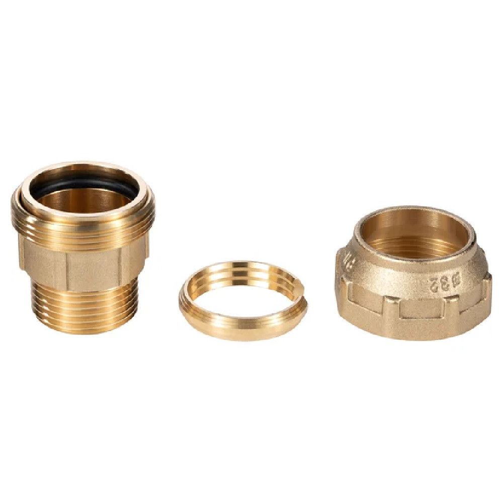 Муфта латунная BELAMOS компрессионная 1″НР×32мм, MUK32х1