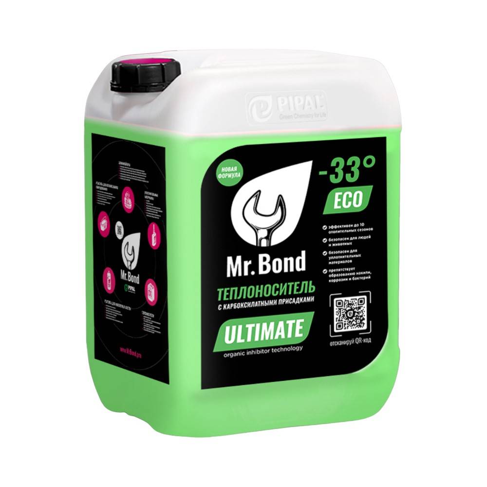 Теплоноситель Mr.Bond ULTIMATE 33 ECO на основе пропиленгликоля -33 °C 20 кг 1589978