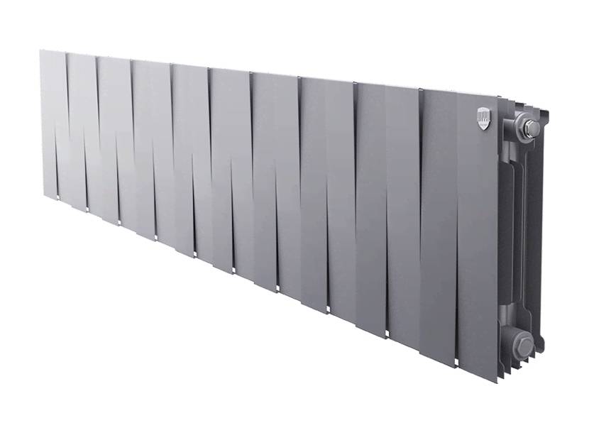 Радиатор биметаллический Royal Thermo PianoForte 300 Silver Satin 20 секций боковое подключение НС-1346083 RAL 9006
