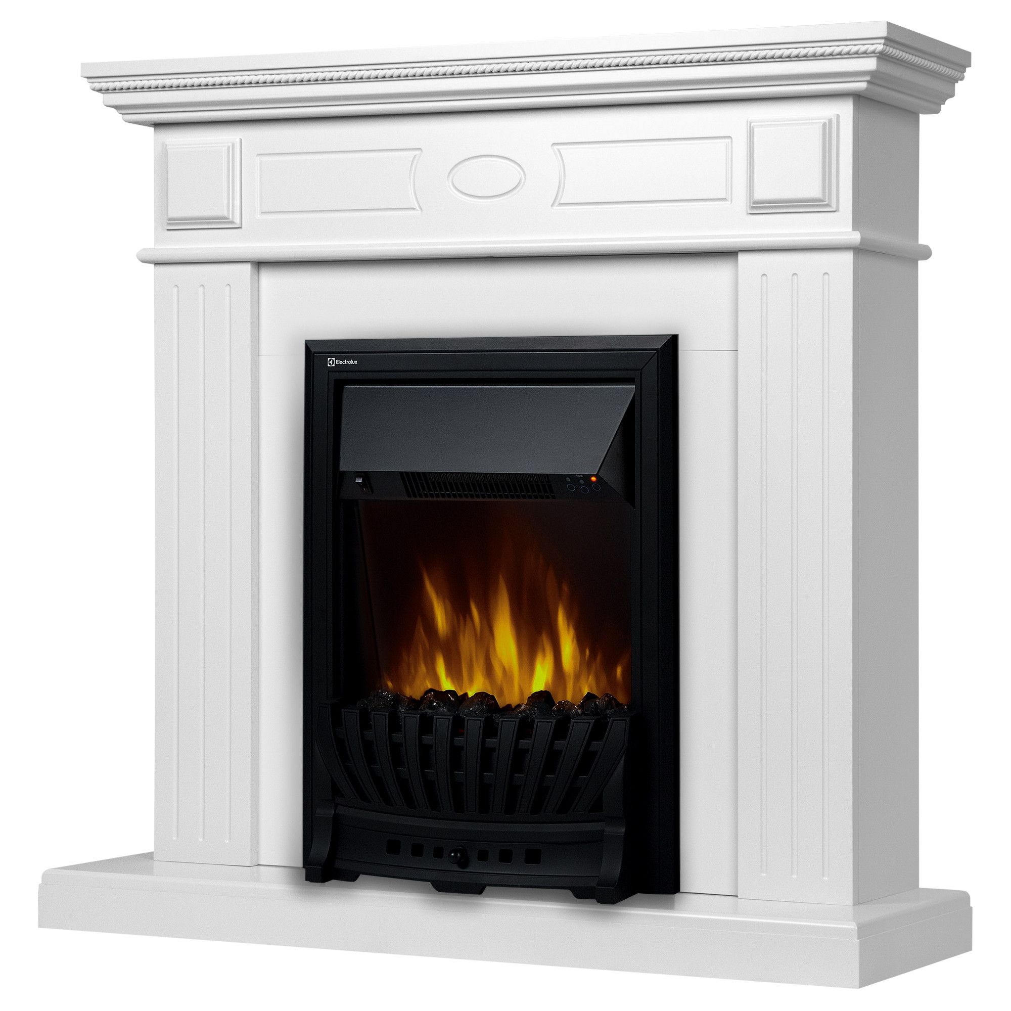Каминокомплект: Очаг Electrolux Classic EFP/P-1020LS, портал Bianco Classic белый