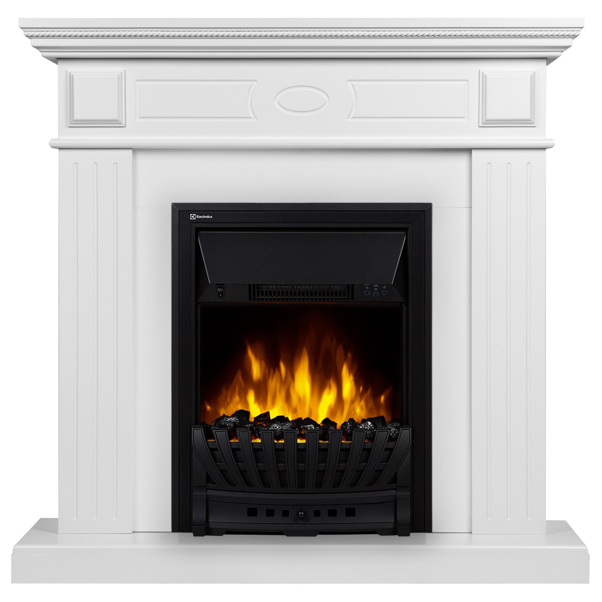 Каминокомплект: Очаг Electrolux Classic EFP/P-1020LS, портал Bianco Classic белый