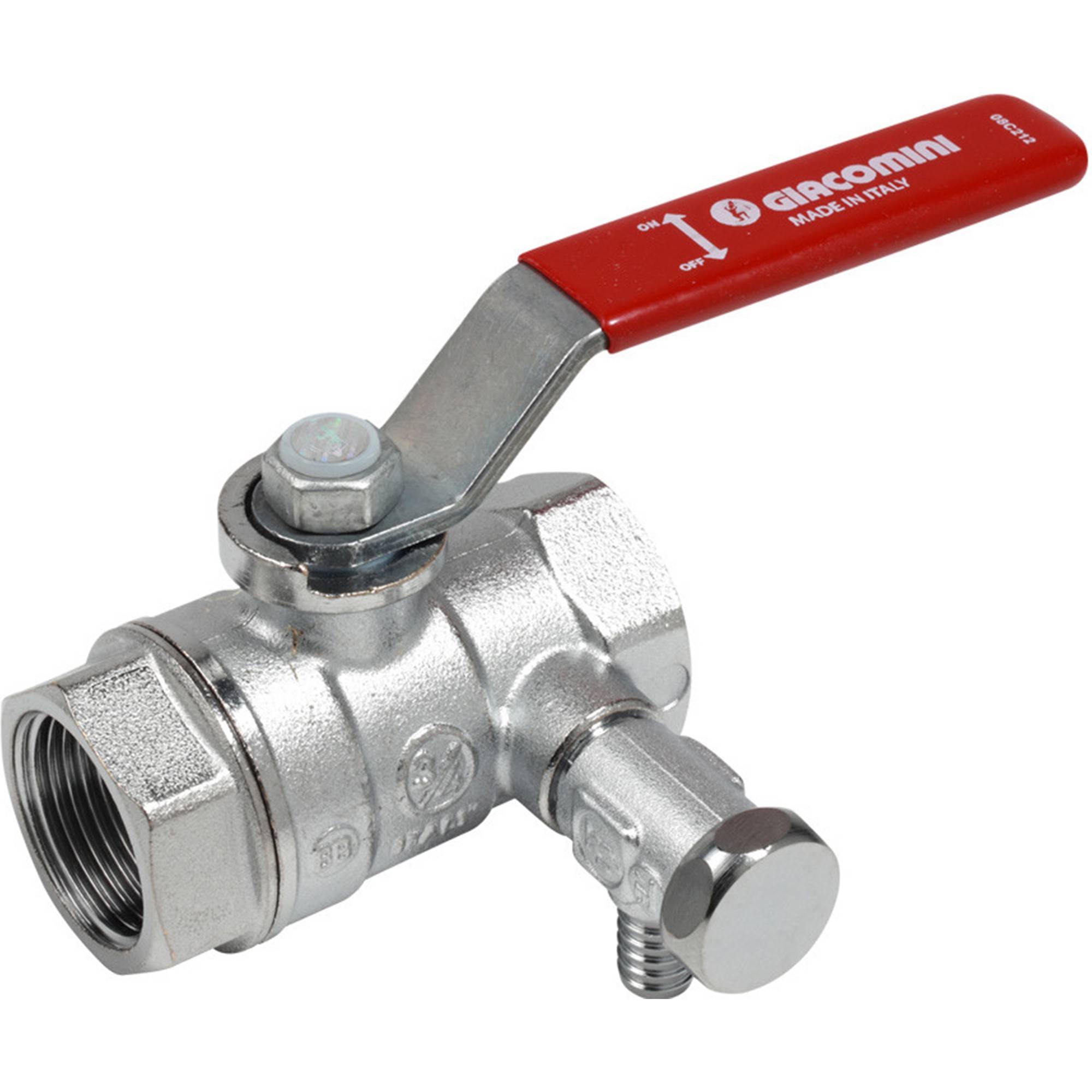 Кран шаровой Giacomini R250DS 1/2 ВВ со сливом рычаг R250Y003