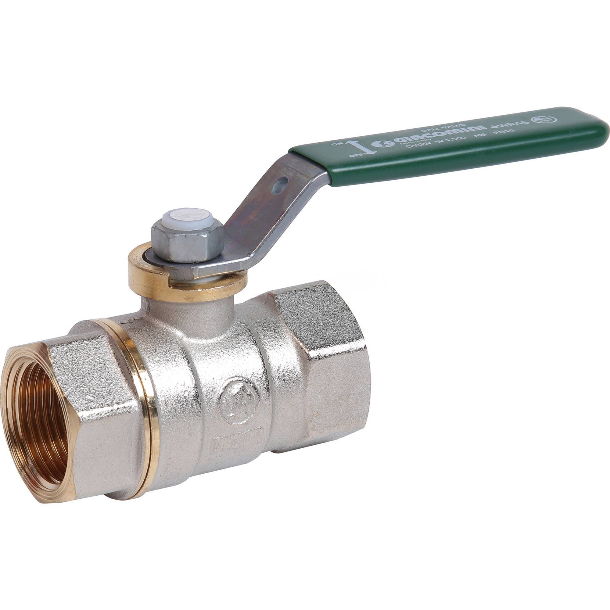 Кран шаровой Giacomini DADO 1 1/4 ВВ рычаг зеленый R950WX006