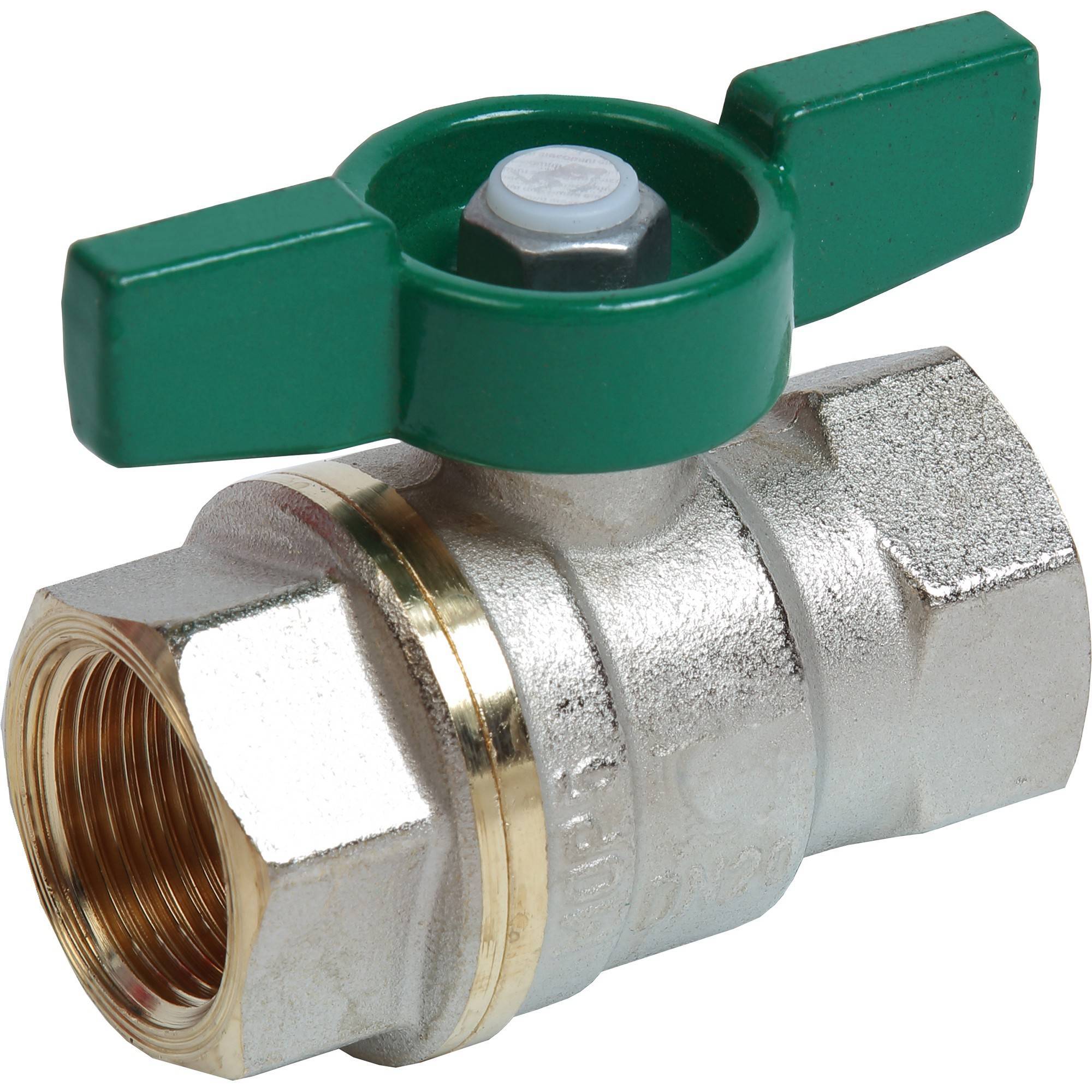 Кран шаровой Giacomini DADO 1 1/4 ВВ бабочка зеленая R951WX006