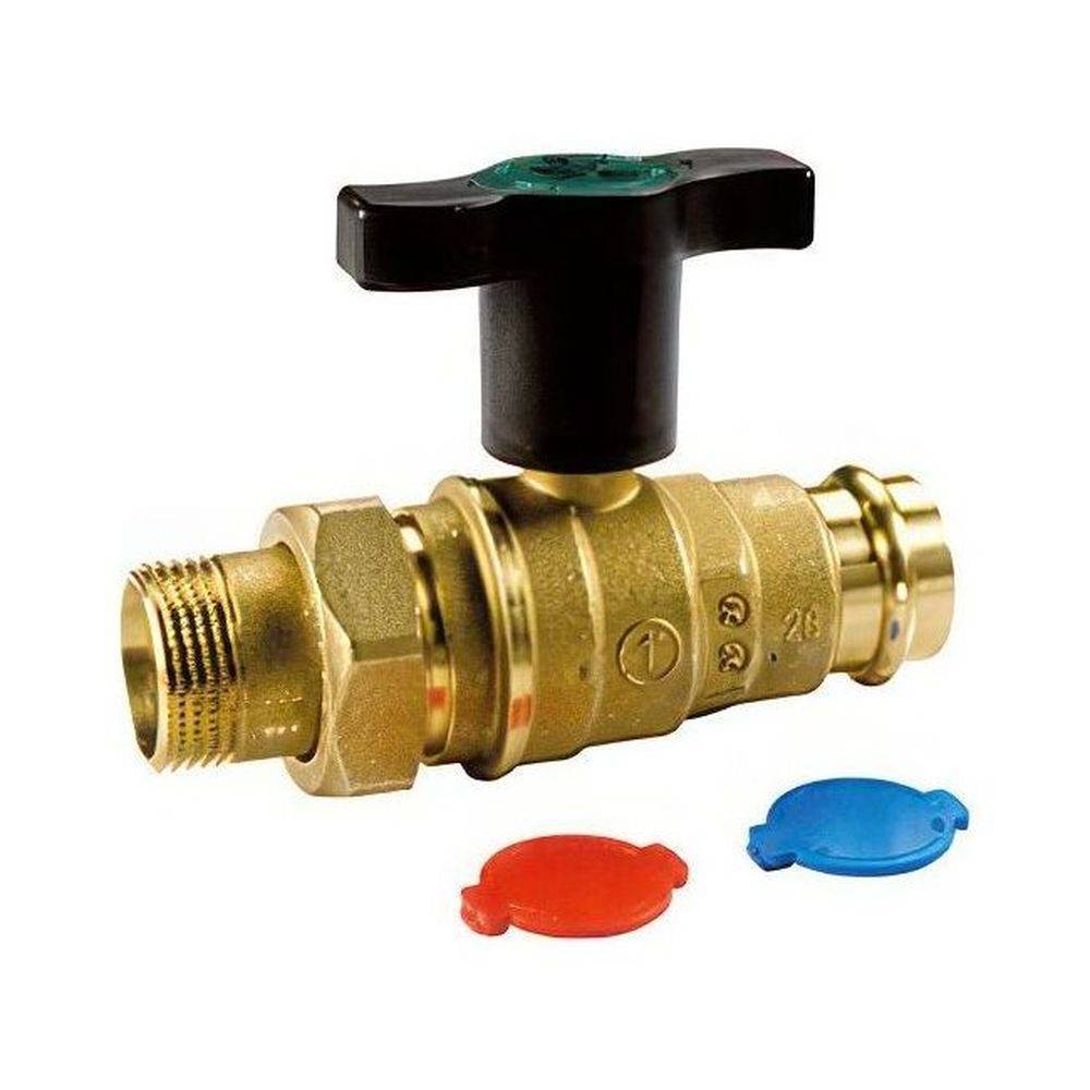 Кран шаровой Giacomini R859V 18 мм x 1/2 НР пресс-соединение с удлиненной ручкой R859VY102