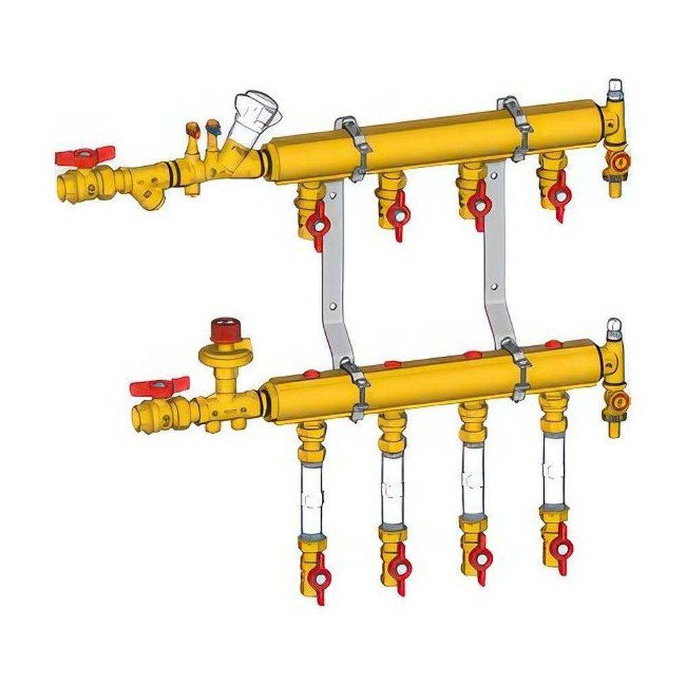 Узел коллекторный этажный Giacomini GE551 1 x 1/2 на 5 выходов GE551Y005