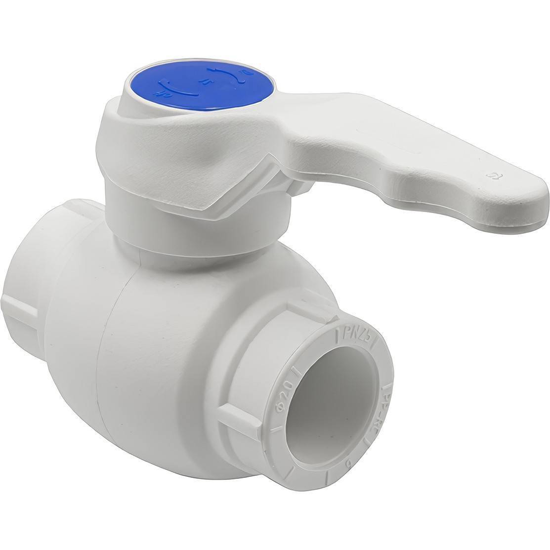 Кран шаровой THERMOLIGHT PP-R 20 мм с ручкой белый UPF 005 20 00 00 W